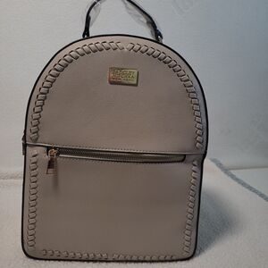 Badgley Mischka Cream Backpack with Gold Details